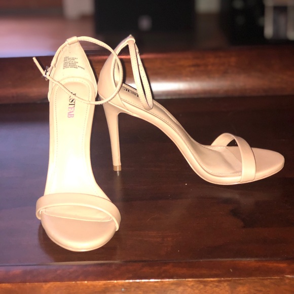 JustFab Shoes - 4” nude strappy sandal stilettos
